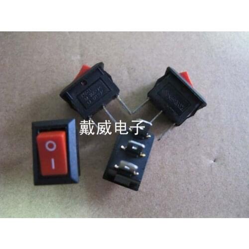 Original new 100% rocker switch 10X15 KCD5-102 3pin red black with light buton switch