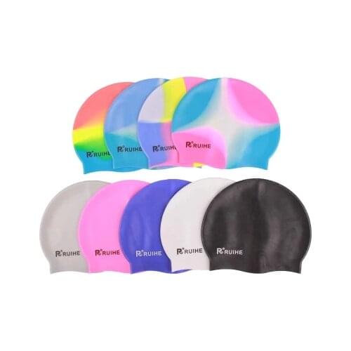 Swimming cap swim silicone hats solid color waterproof caps brand new women men adult high quality