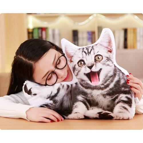 About 35cm Creative pillow 3D Dimensional lifelike cat plush toy cushion soft doll,baby toy christmas gift h1502