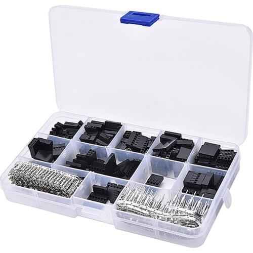 620pcs Dupont Connectors 2.54mm Dupont Cable Jumper Wire Pin Header Housing Assortment Kit Male Crimp Pins+Female Pins Terminals