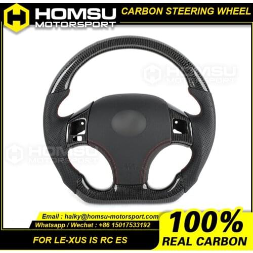 Carbon Fiber Steering Wheel For LEXUS Custom Carbon Fiber+Italy AL.CANTARA Steering Wheel For IS, RC and ES Models