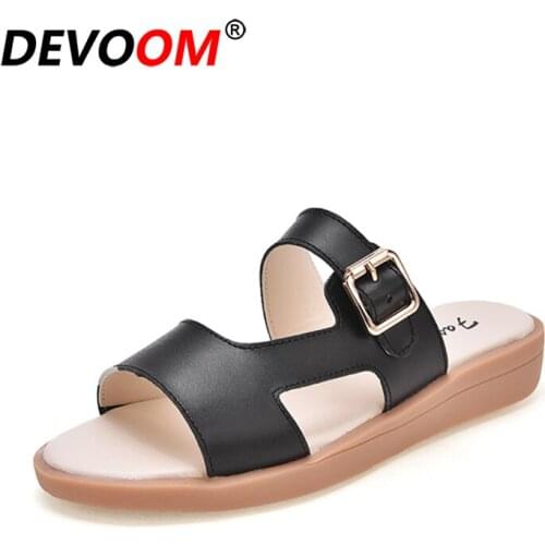 Fashion h Ssandals Leather Women Flat Shoes Home Slippers Dames Slippers Women Beach Slippers Beach Flip Flops Shose Tong Femme