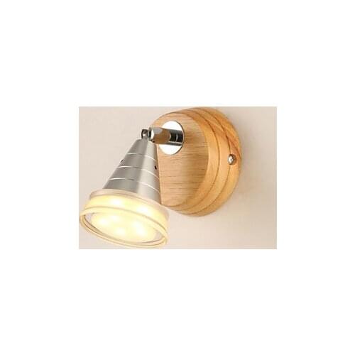 Wooden Acrylic Modern Wall Sconces Wooden Wall Lights For Home Indoor Lighting Bedside LED Wall Lamp Aluminum