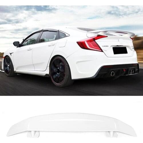 For Honda Civic Black Spoiler ABS Plastic Rear Roof Spoiler Trunk Wing Lip Boot Cover Auto Part Top Wing 2016-2021