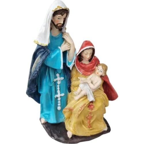 2021 Figurine Holy Family Nativity Scene Home Decoration Christ Jesus Statues Mary Joseph Miniature Sculpture Christmas Gift