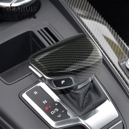 Car Styling for Audi A4 B9 A5 Q7 4m carbon fiber gear stick gear set gear handle Cover Stickers decals Interior Auto Accessories