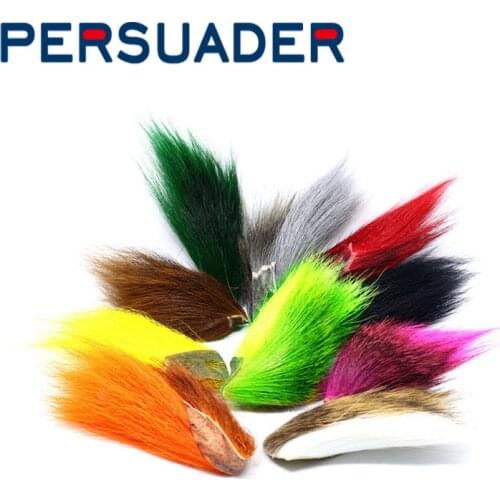 PERSUADER 1pcs bucktail hair piece section streamers bass Jigs fly tying material 10 colors northen deer tail artificial baits