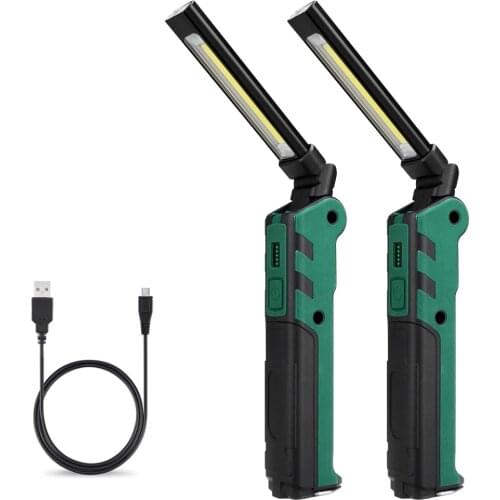 USB Rechargeable Flashlight COB LED Working Light Camping Lamp Waterproof Torch Emergency Linternas Built-in Battery Magnet Hook