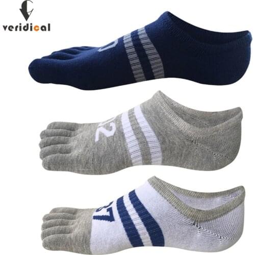 Veridical 5 Pairs/Lot Summer Toe Socks Men Cotton Digital Five Fingers Invisible Sock Meias Masculino Breathable Sock Slippers