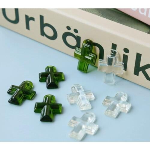 Vintage cross uv resin pendant translucent unique taste antique feel hand-made DIY earring accessories