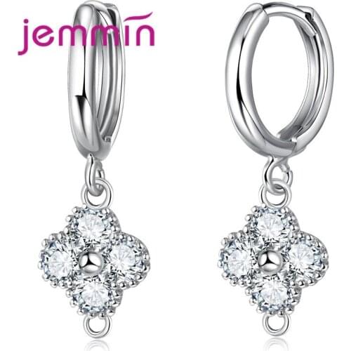 Top Quality 925 Sterling Silver Micro Inlay Crystal Delicate Earring Jewelry Finding For Women Wedding Decoration 10pcs