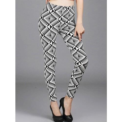 YSDNCHI Sexy Elastic Workout Leggins Fitness Pus Size Trousers Women Sports Pants Gym Geometric Print Legging Running