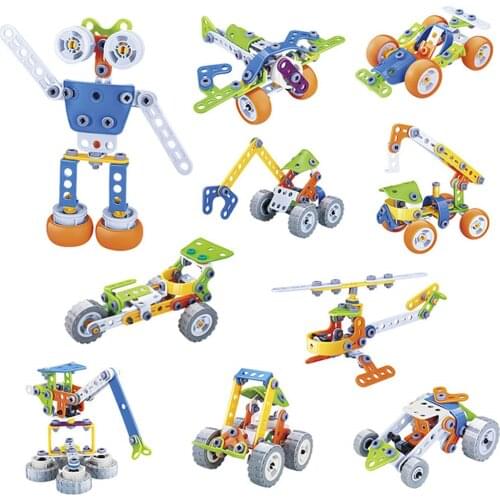 167 Pieces 6 In 1 STEM Building Blocks Toys Building Block Robot Assembly Disassembly Educational Model Toy Gift For Children