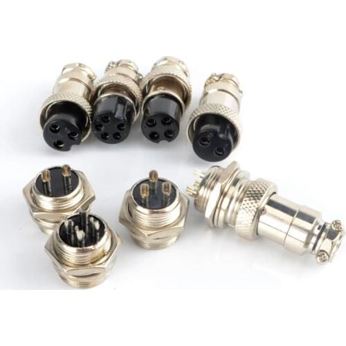 2set GX16 2/3/4/5/6 Pin Male & Female 16mm Wire Panel Circular Connector Aviation Connector Socket Plug