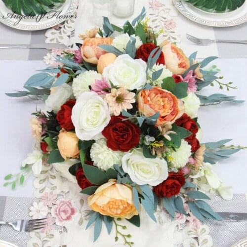 2021 New Customized Wedding Table Centerpiece Flowers Artificial Flower Bouquet Party Dining/Conference Table Floral Home Decor