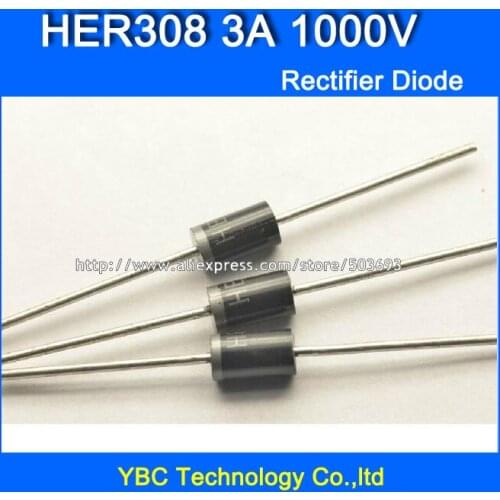 250pcs/lot HER308 3A/1000V Super Fast Recovery Rectifier Diode