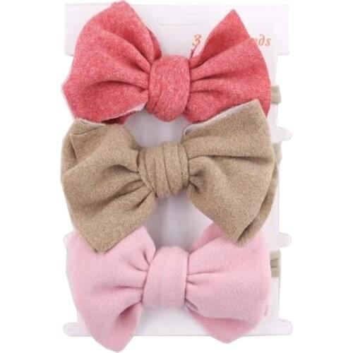 3 Pcs Nylon Baby Headband Bowknot Elastic Hair Band Children Girls Hairband Head Band Newborn Hair Accessories