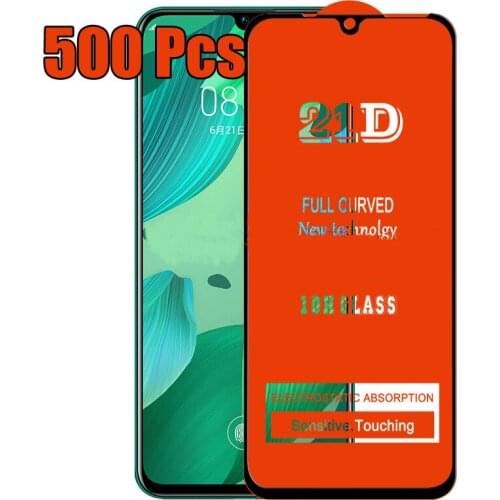 500pcs 21D Full Glue Coverage Screen Protector Tempered Glass Flim For Huawei Honor 50 V40 X10 Max 10X Lite X20 SE Play 20 5 5T