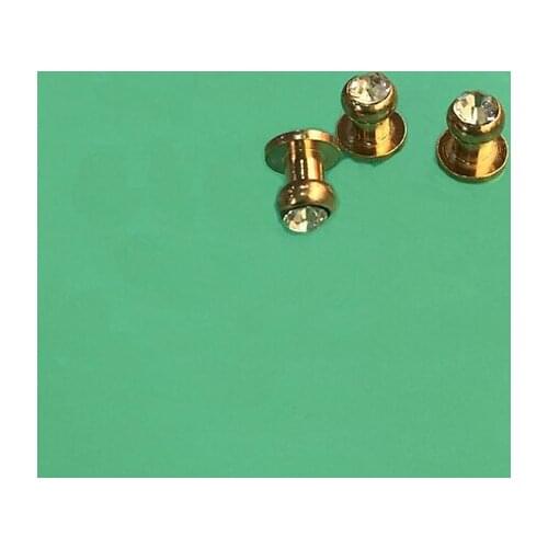 6mm Gold Studs with Crystal Rhinestone