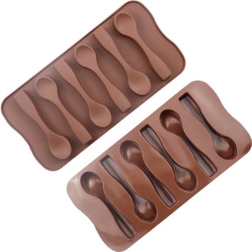 6-Piece Spoon Silicone Chocolate Mold Ice Grid Mold Xg088