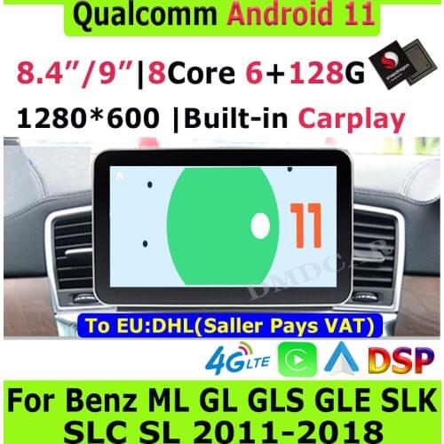 9" Snapdragon 8Core CPU 4+64G Android 10 Car Multimedia Player GPS Radio for Mercedes Benz ML-Class W166/GL X166 2012- 2015
