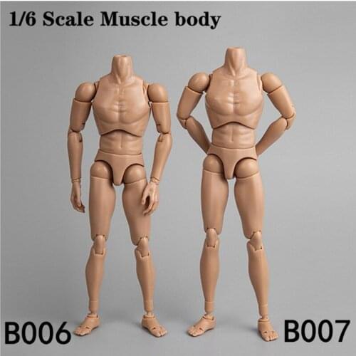 Limited Stock 2020 Upgrated Version 1/6 Scale Male Figure Accessory B006/B007 Nude Muscle Body with Neck Model for 1:6 Head