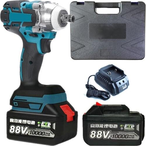 10000mAh 88FV Brushless Cordless Impact Electric Wrench 300-600N.m Torque Household Car/SUV Wheel 1/2" Socket Wrench Power Tool