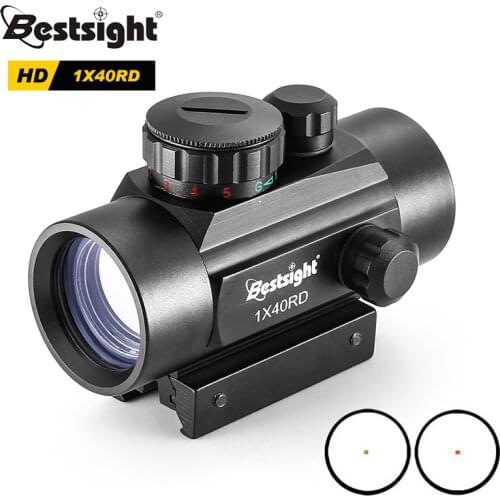 1X40 Holographic Sight Green Red Dot Sight Optics Rifle Scope Illuminated Hunting Scopes 11mm & 20mm Weaver Rail Fit
