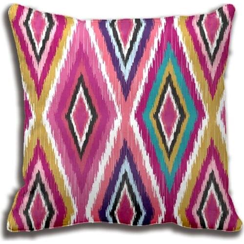 Colour Pop Ikat Diamonds Pillow Decorative Cushion Cover Pillow Case Customize Gift By Lvsure For Car Sofa Seat Pillowcase