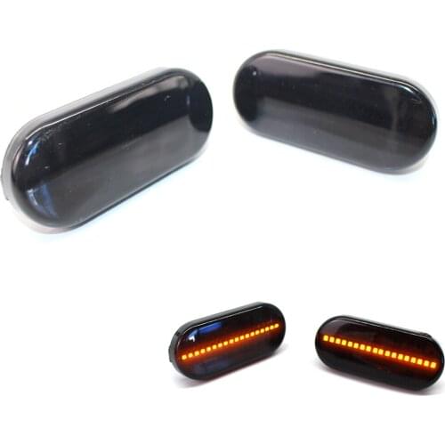 Dynamic Smoked Lens Front Fender Flowing LED Side Marker Light For VW Golf 4 MK4 Jette Bora