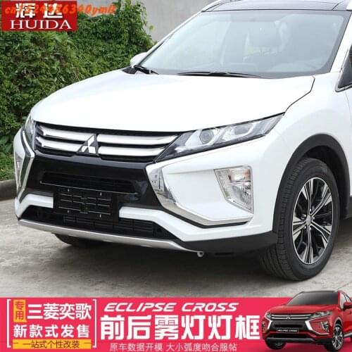 For Mitsubishi Eclipse Cross 2018 2019 ABS Chrome Front + Rear Fog Light Lamp Cover Trim Car Accessories