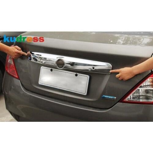 For Nissan Versa Sedan 2012 2013 2014 ABS Chrome Rear Trunk Lid Cover Trim Tailgate Decoration Strip Car Styling Accessories