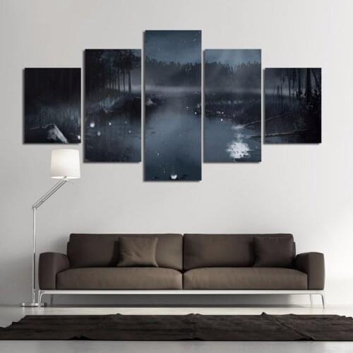 Home Decor Canvas Painting 5 Pieces Tree Landscape HD Prints For Living Room Wall Art Creative Modular Pictures Artwork Poster
