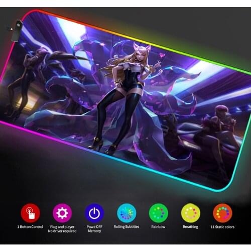 League of Legends KDA gamer deskmat RGB Xxl Mouse Pad rgb 900x400 Mausepad rgb pc accessories gaming accessories gamer girl mats