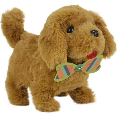 Simulation Electric Pet Dog Plush Teddy Toy Barking Walking Mini Robot Toy Electric Dog Little Live Pets Robot Toys for Tots