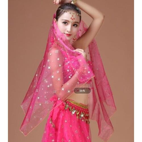 Indian Belly Dance Head Yarn Snow Flower Golden Pink Head Yarn Female Adult Performances #PS0109