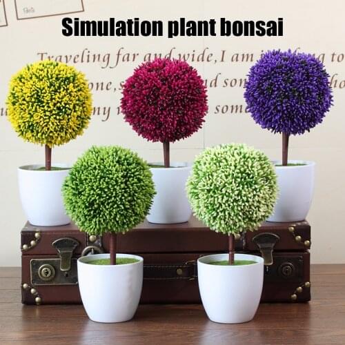 Simulation Plant Topiary Ball Potted Plants Grean Leaves Ball for Home Window Decoration SDF-SHIP