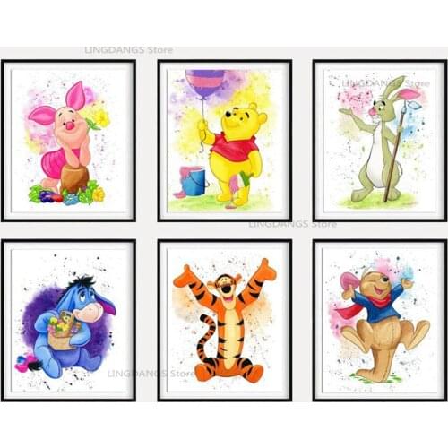 5d Diy Diamond Painting Disney Winnie The Pooh Cartoon Poster Diamond Mosaic Embroidery Cross Stitch Full Drill Home Decor Gift