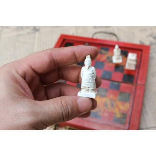 Classic Chinese Terracotta Warriors Wooden Chessboard Puzzle Cartoon Characters Chess Board Game Teenager Adult Birthday Gift