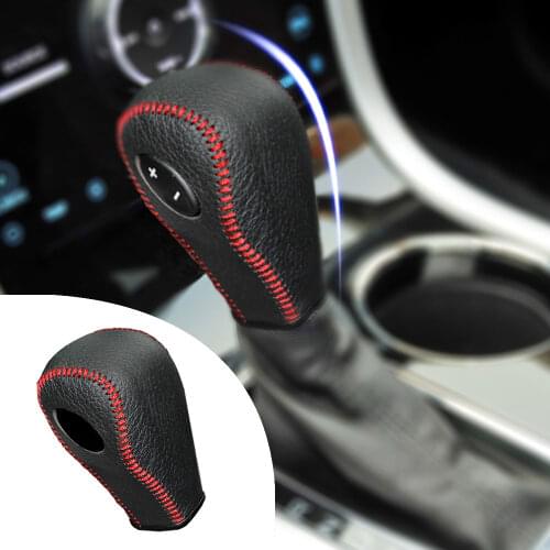 Muchkey Leather Gear Stick Covers For Ford Edge 3.5 2011 2012 2013 Explorer 3.5 2011 2012 2013 Non-slip Automatic Shifter