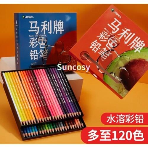 Marie’s 48 / 72 / 120 color pencil set, water-soluble oily color lead brush, hand-painting color lead set Art Supplies