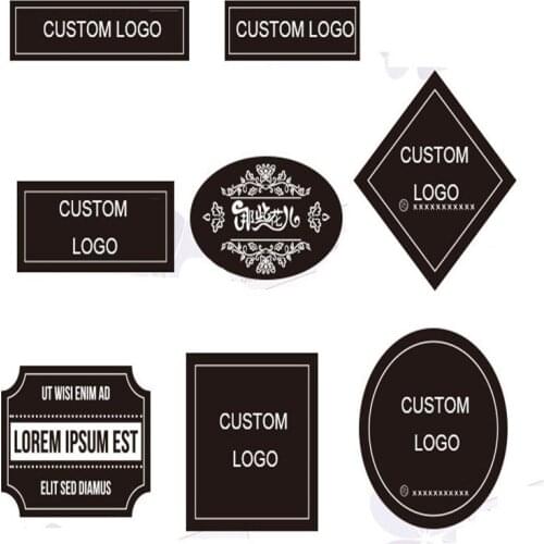 2019New Hot Sell Free Design Sticker Label Custom Logo Printing Kraft Paper PVC Different Type Size Gift label White Black