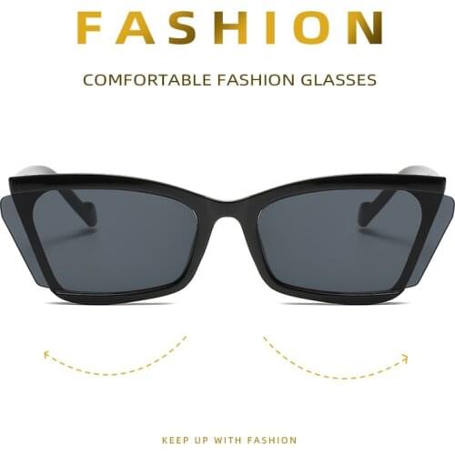 New Fashion Tea Piece UV400 Sunglasses Personality Trend Catwalk Sunglasses Small Frame Ladies Sunglasses