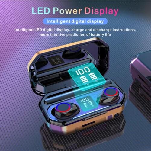 New Wireless Headphones Touch Control LED 3500mAh Bluetooth Earphones With Microphone Sport Waterproof Headsets Earbuds Earphone