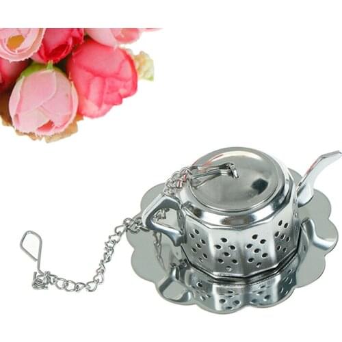 New Creative Stainless Steel Tea Infuser Teapot Tray Spice Tea Strainer Herbal Filter Teaware Accessories Kitchen Tools