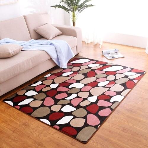 Bedroom living room blanket coffee table sofa mat bedside bay window rectangular rug non-slip cushion Coral velvet thick carpet
