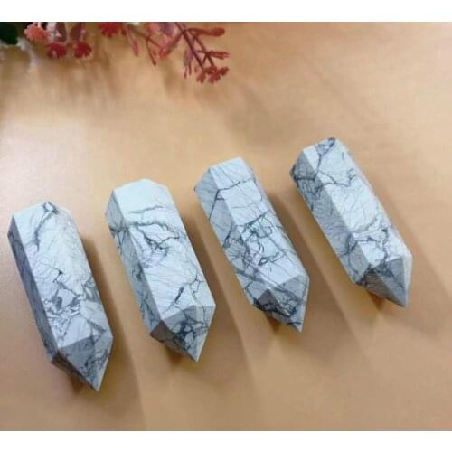 Single white crystal turquoise stone turquoise