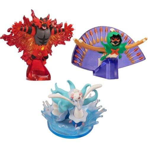 Genuine TAKARA TOMY Pokemon Action Toys Figure Primarina Decidueye Incineroar Anime Figures Hand- Model Toys Kawaii Kids Gifts