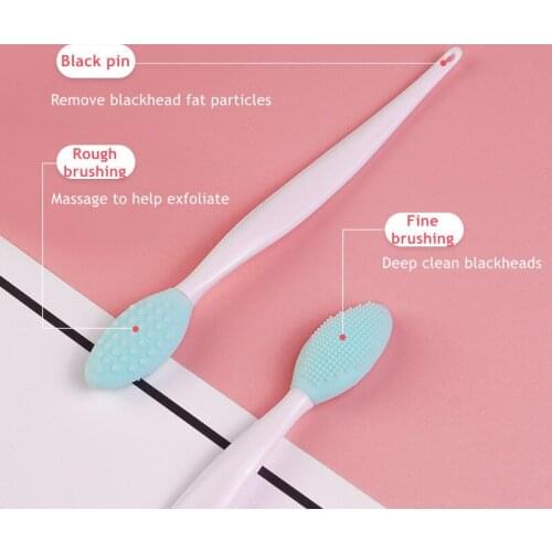 Exfoliating Nose Clean Blackhead Removal Brush Tool with Replacement Head Beauty Skin Care Wash Face Silicone Brush Facial Brush