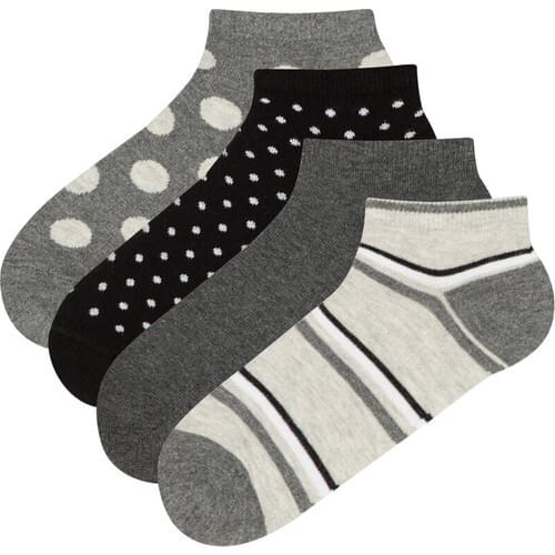Penti Gray-Very Colorful Dots 4'li Booties Socks women short soft cotton casual clothing in various colors and designs